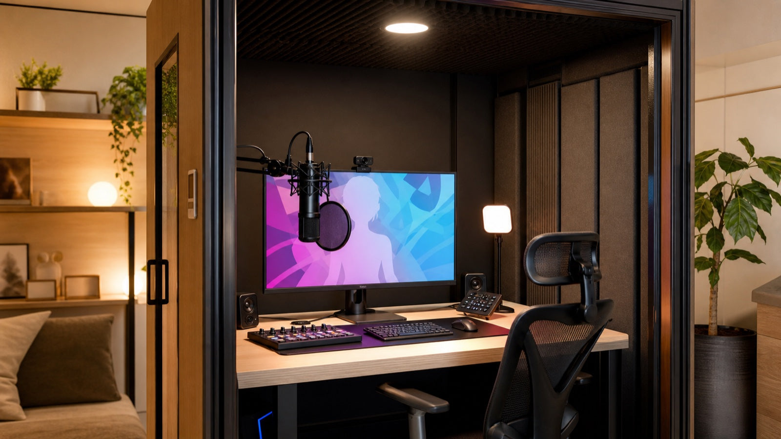 VTuber・配信者向け防音室の機材配置イメージ